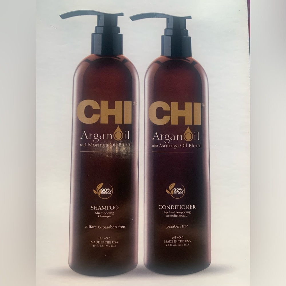 CHI Argan Oil w  Moringa Oil Blend Shampoo & Conditioner 25 Oz Ea Hydration Care